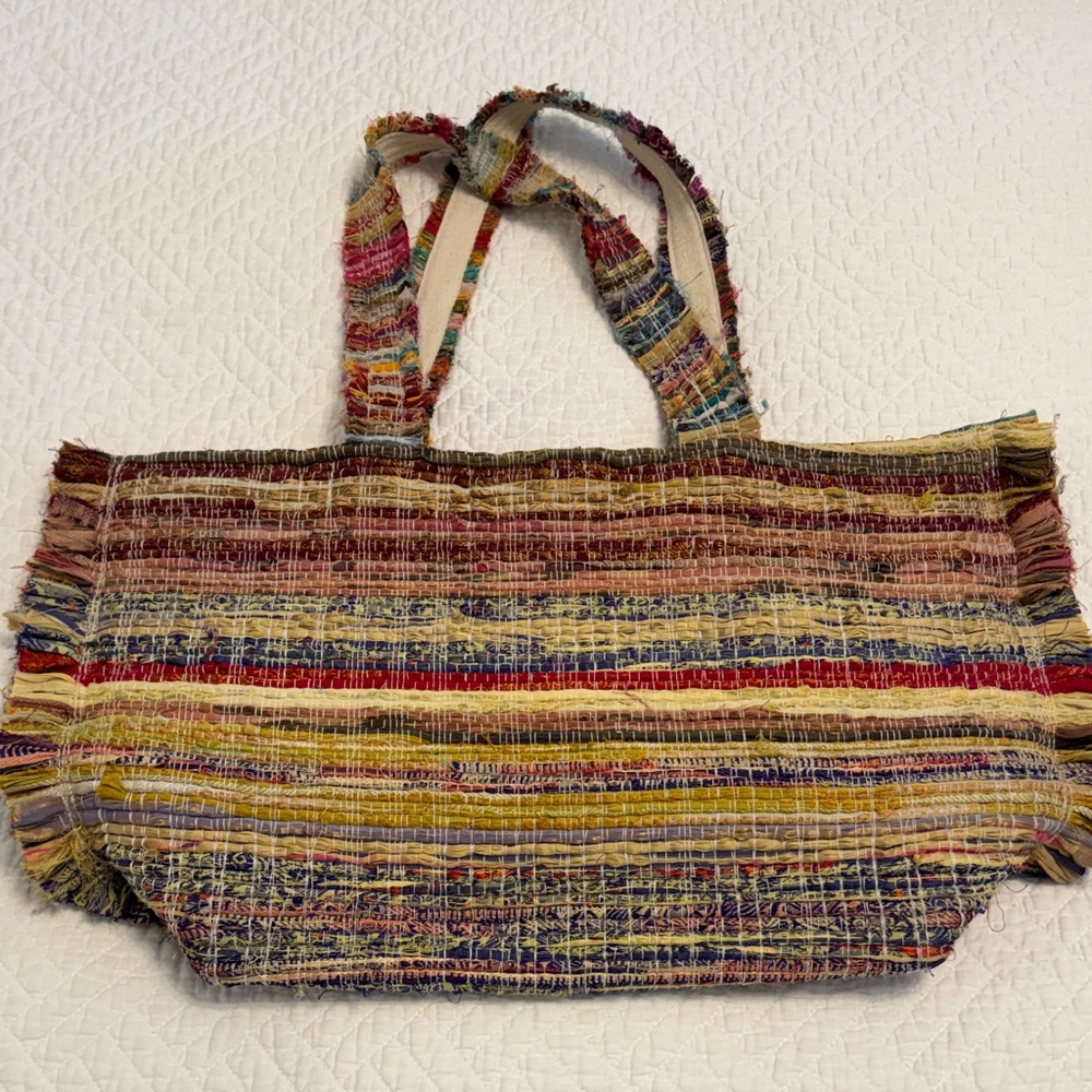 Boho Woven Beach Tote – Shiraleah Chicago – Evil Eye Lined | Coastal Chic Bag